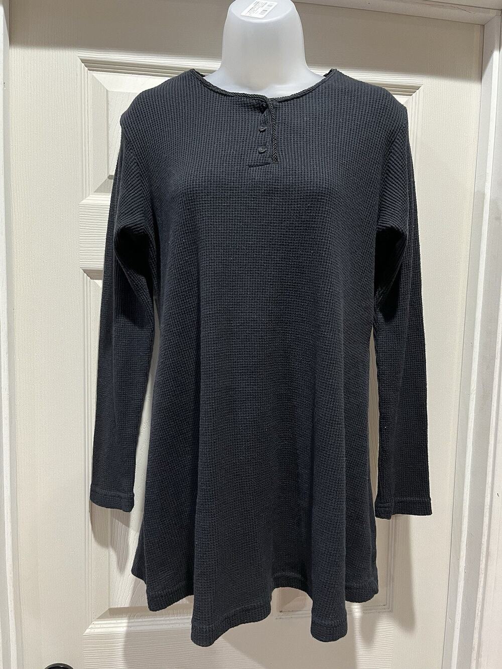 Women's In Due Time Black Long Sleeved Smock Style Maternity Blouse Small